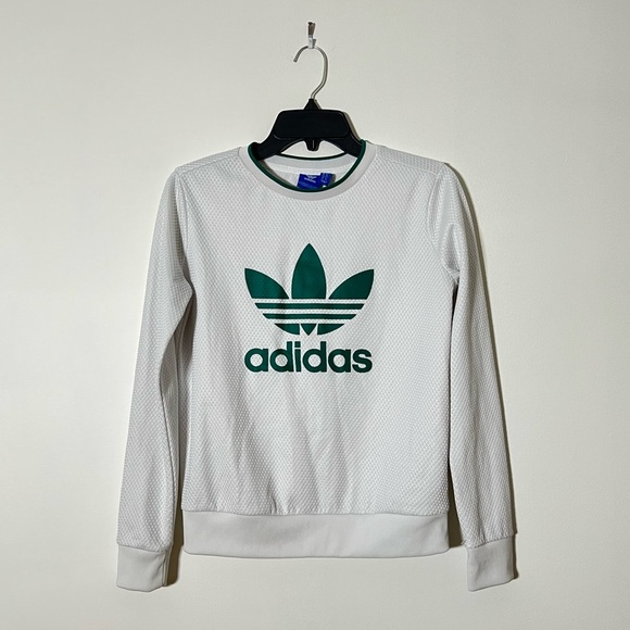 Adidas sweater jersey like sweatshirt  size xs -like new with cute emerald green - Picture 2 of 4